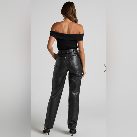 Showpo. black faux leather pants NWT SIZE 2 - Picture 9 of 9